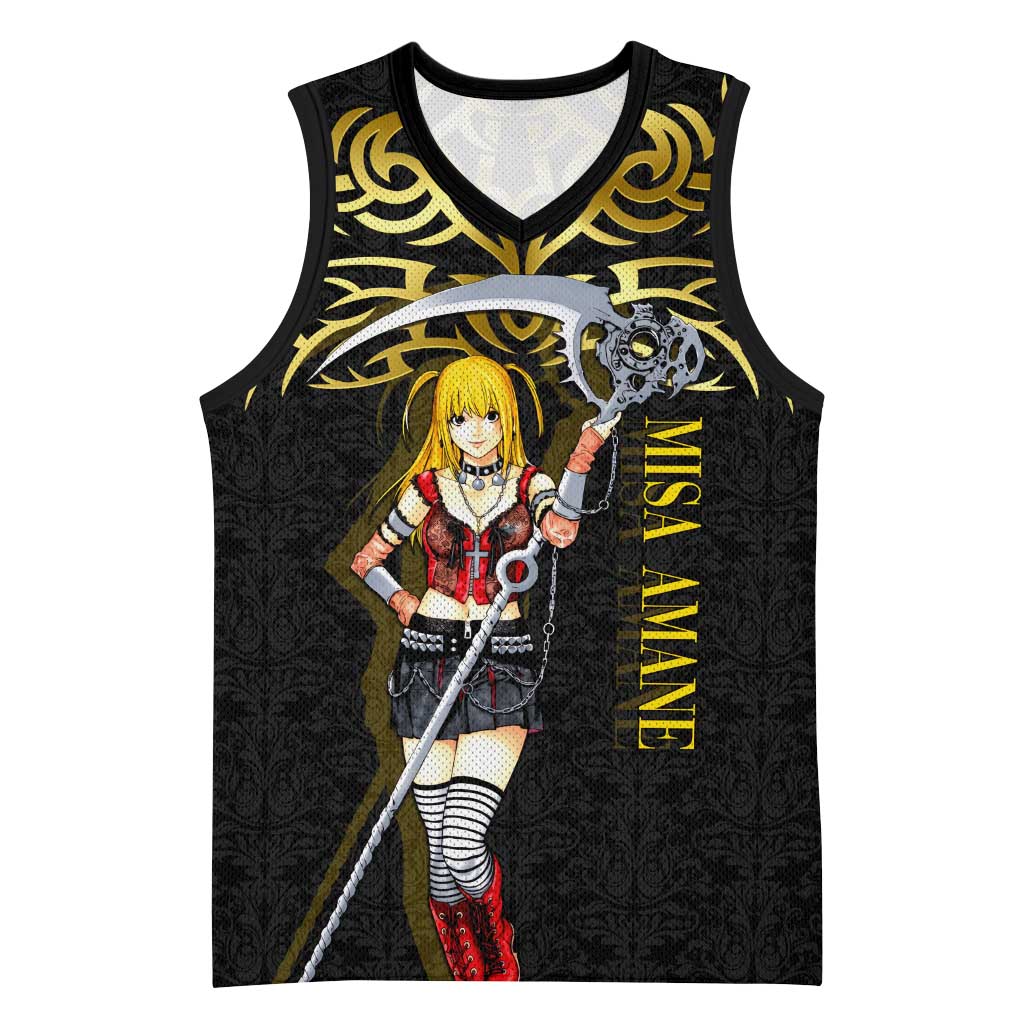Misa Amane Death Note Basketball Jersey Misa Amane from Death Note - Dark Diva with a Blade