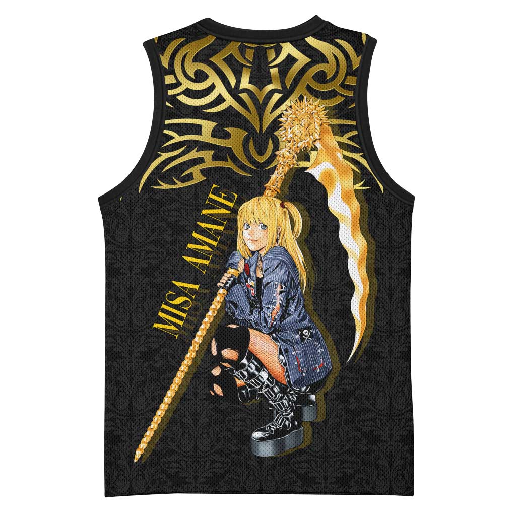 Misa Amane Death Note Basketball Jersey Misa Amane from Death Note - Dark Diva with a Blade
