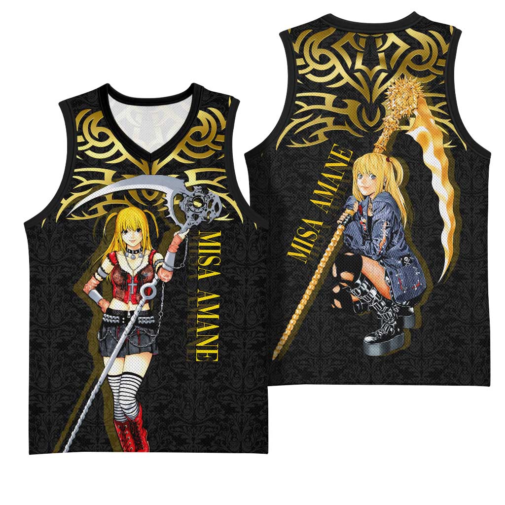 Misa Amane Death Note Basketball Jersey Misa Amane from Death Note - Dark Diva with a Blade