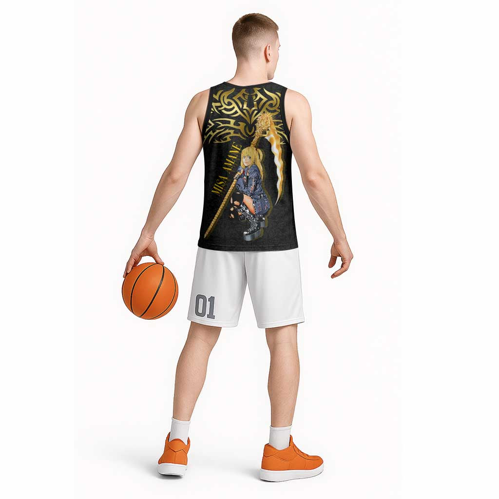 Misa Amane Death Note Basketball Jersey Misa Amane from Death Note - Dark Diva with a Blade