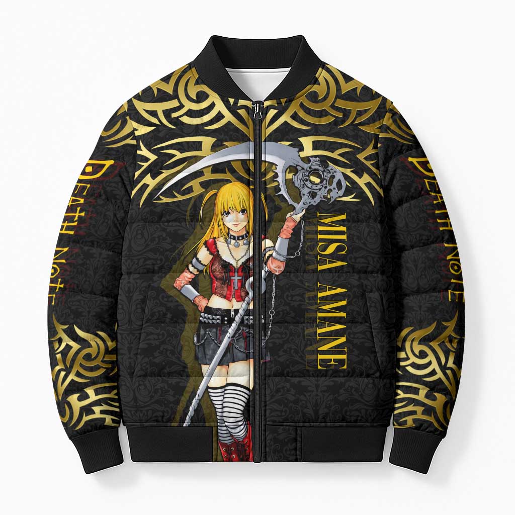 Misa Amane Death Note Bomber Puffer Jacket Misa Amane from Death Note - Dark Diva with a Blade