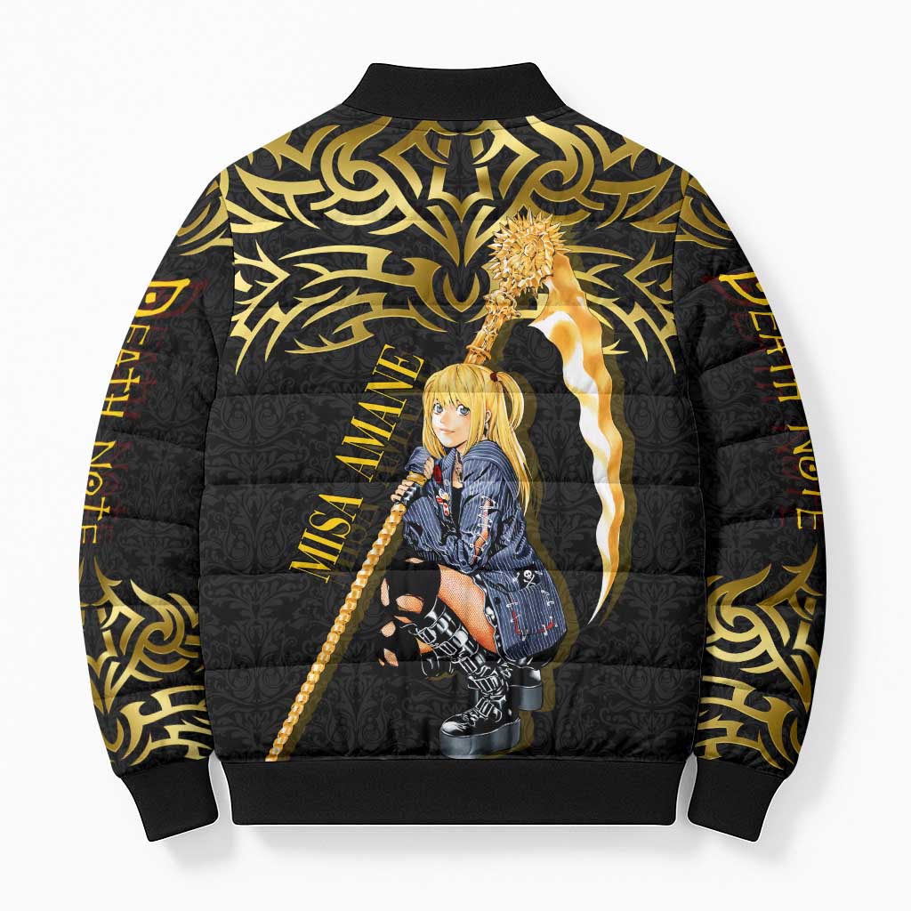 Misa Amane Death Note Bomber Puffer Jacket Misa Amane from Death Note - Dark Diva with a Blade