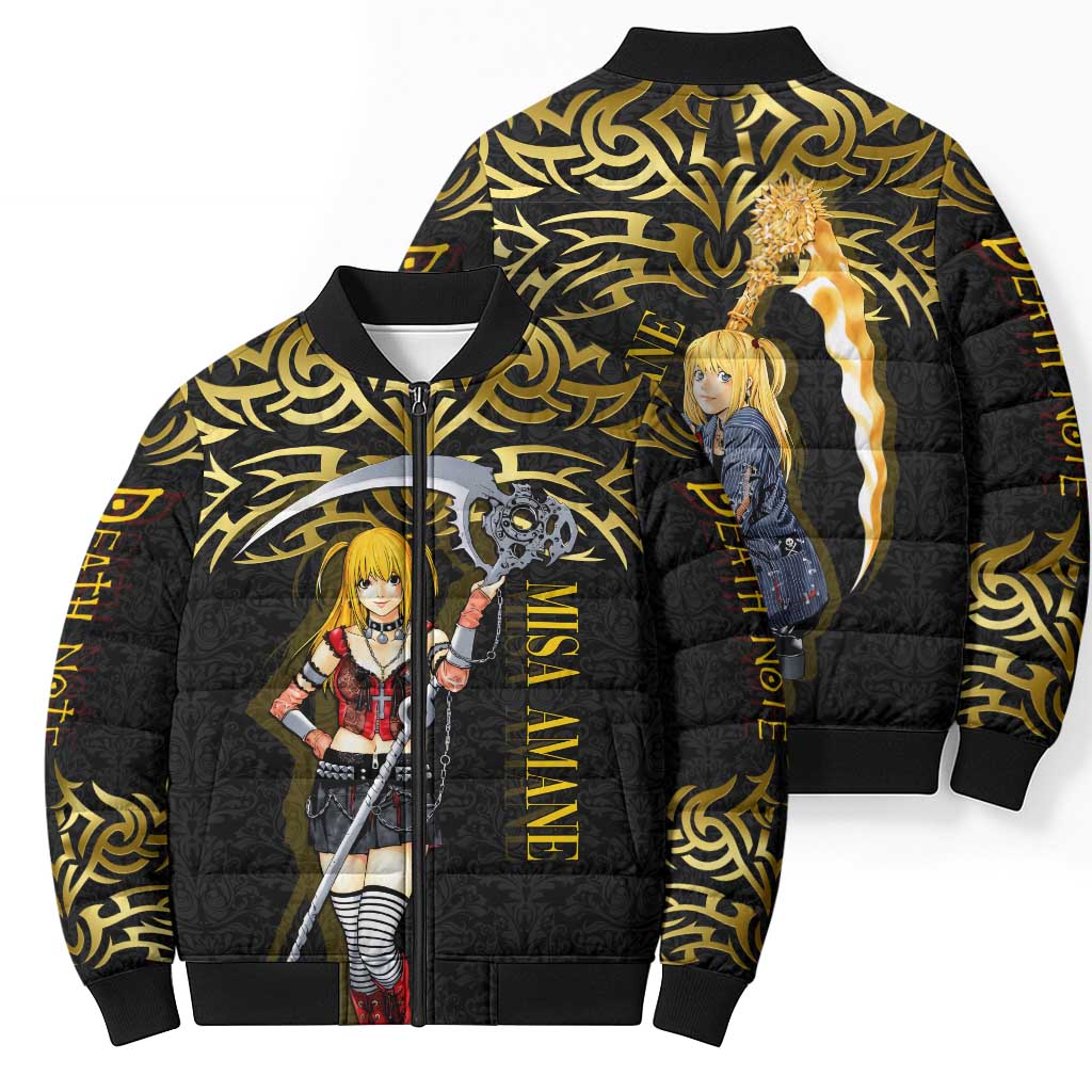 Misa Amane Death Note Bomber Puffer Jacket Misa Amane from Death Note - Dark Diva with a Blade