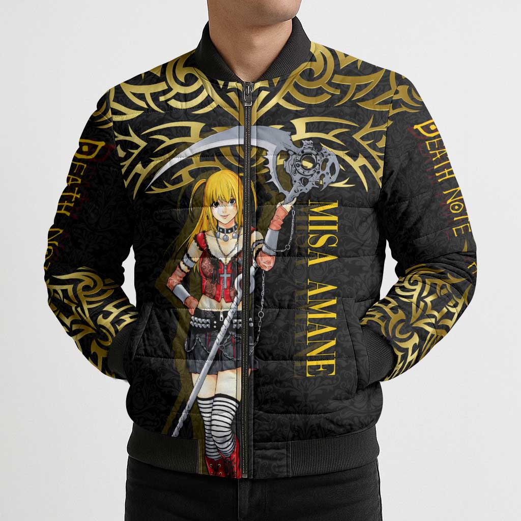 Misa Amane Death Note Bomber Puffer Jacket Misa Amane from Death Note - Dark Diva with a Blade