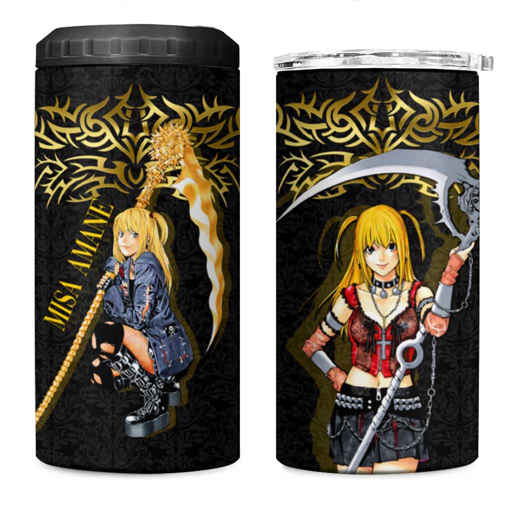 Misa Amane Death Note 4 in 1 Can Cooler Tumbler Misa Amane from Death Note - Dark Diva with a Blade