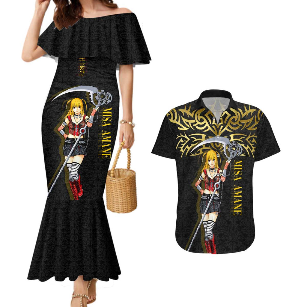 Misa Amane Death Note Couples Matching Mermaid Dress and Hawaiian Shirt Misa Amane from Death Note - Dark Diva with a Blade