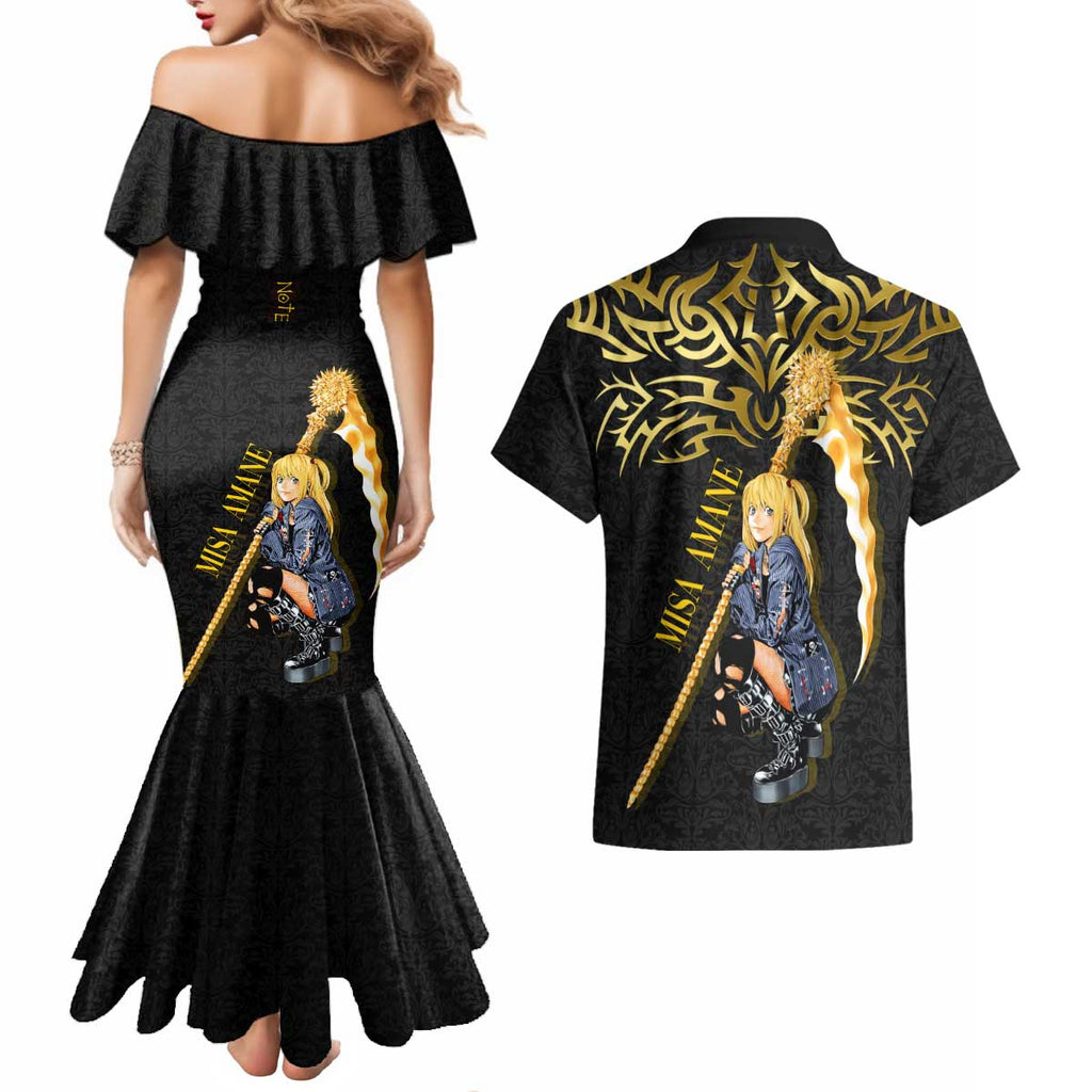 Misa Amane Death Note Couples Matching Mermaid Dress and Hawaiian Shirt Misa Amane from Death Note - Dark Diva with a Blade