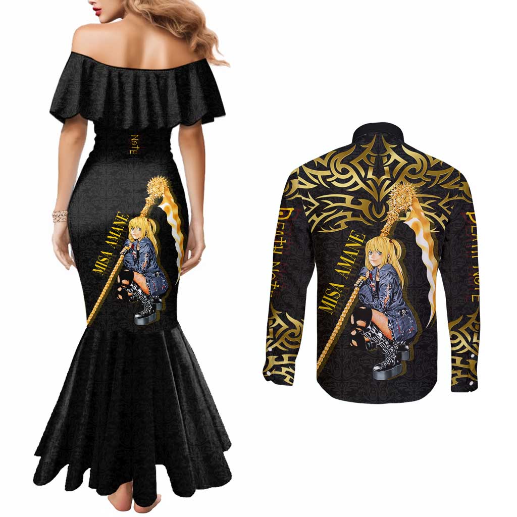 Misa Amane Death Note Couples Matching Mermaid Dress and Long Sleeve Button Shirt Misa Amane from Death Note - Dark Diva with a Blade