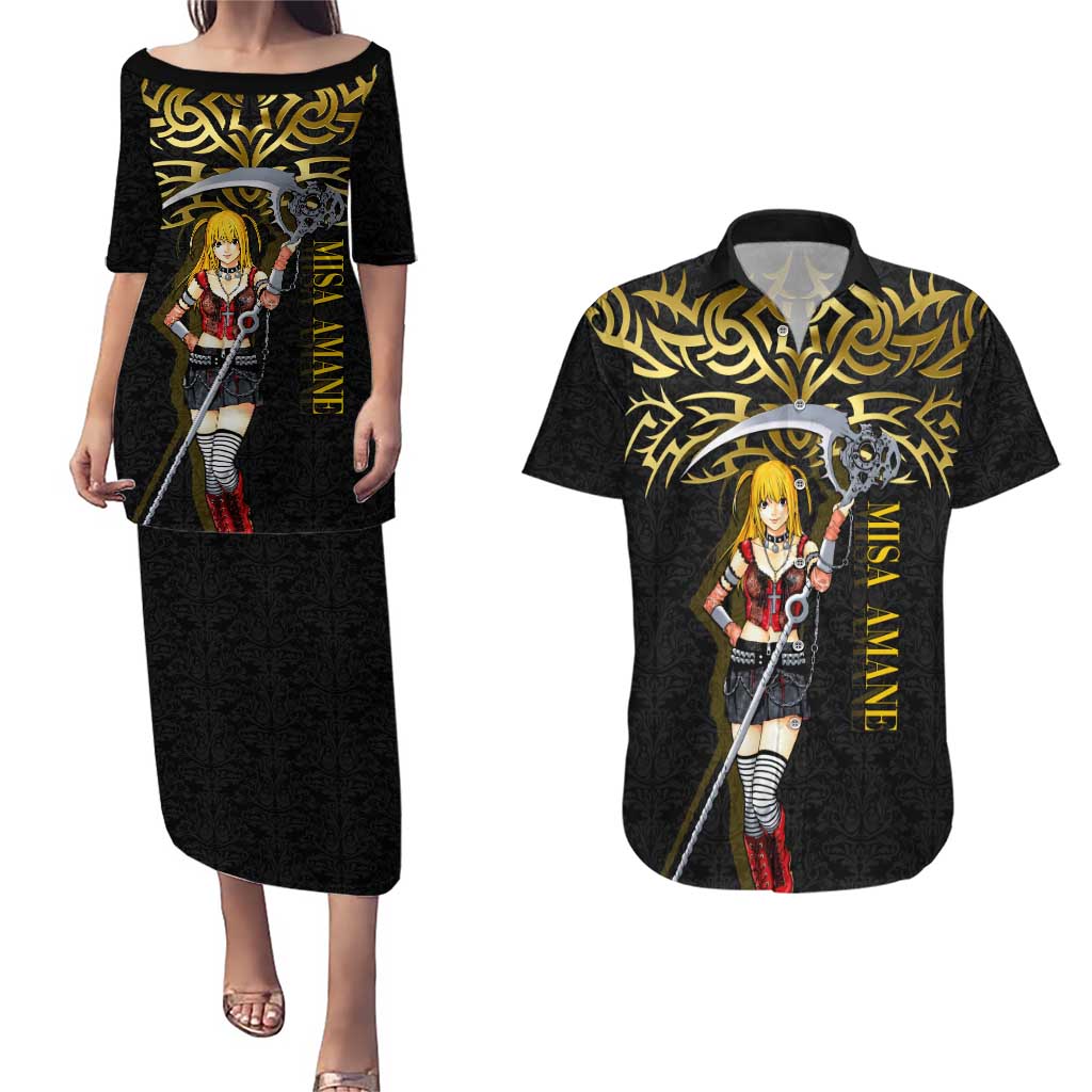 Misa Amane Death Note Couples Matching Puletasi and Hawaiian Shirt Misa Amane from Death Note - Dark Diva with a Blade