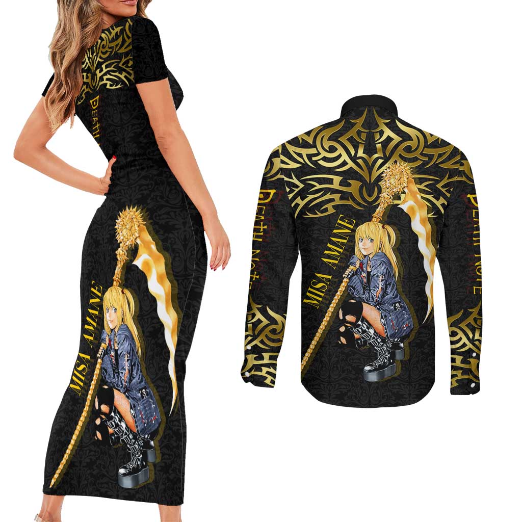 Misa Amane Death Note Couples Matching Short Sleeve Bodycon Dress and Long Sleeve Button Shirt Misa Amane from Death Note - Dark Diva with a Blade
