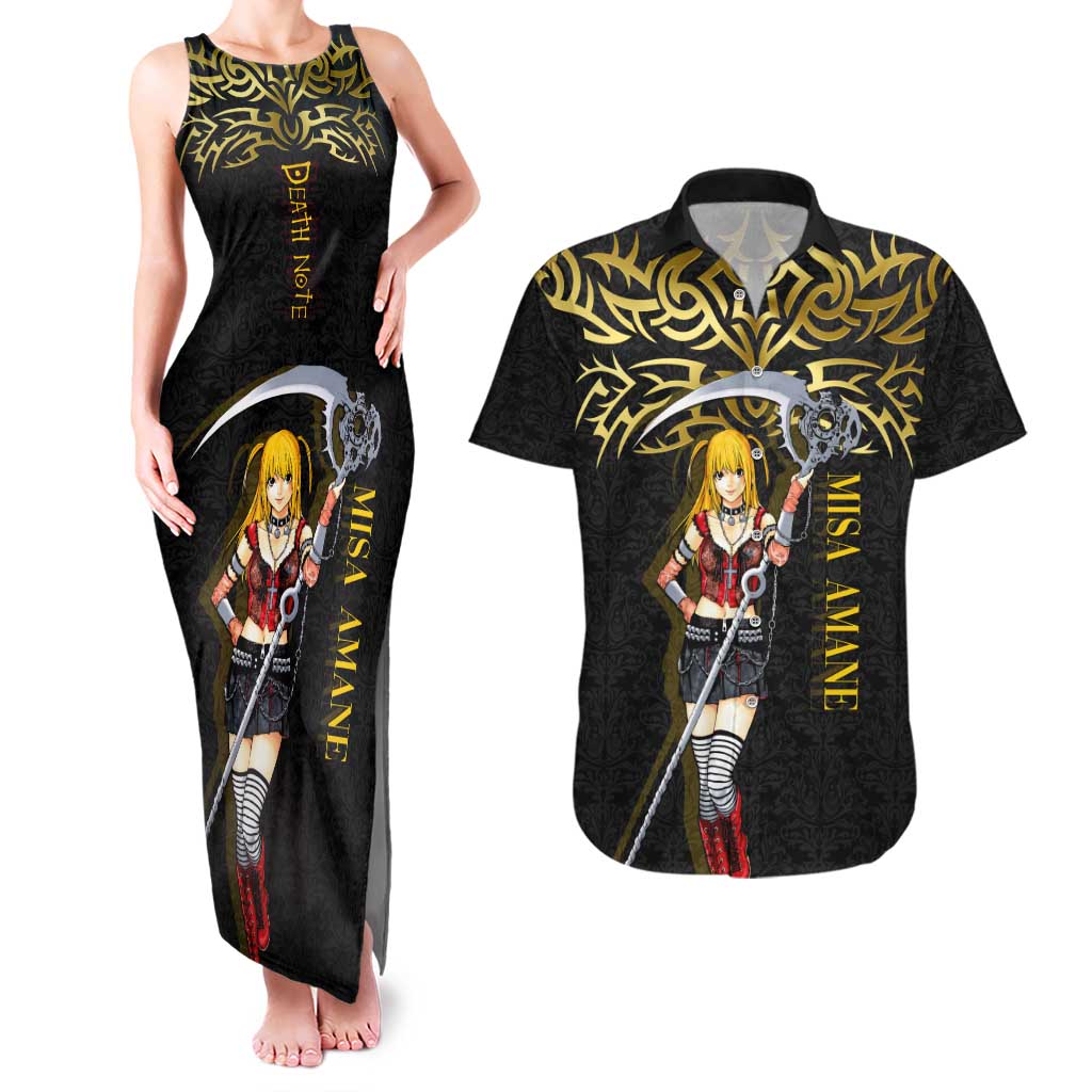 Misa Amane Death Note Couples Matching Tank Maxi Dress and Hawaiian Shirt Misa Amane from Death Note - Dark Diva with a Blade