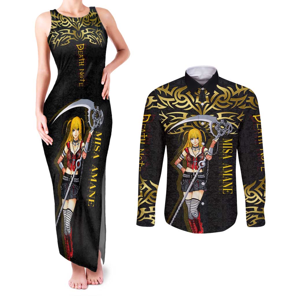 Misa Amane Death Note Couples Matching Tank Maxi Dress and Long Sleeve Button Shirt Misa Amane from Death Note - Dark Diva with a Blade