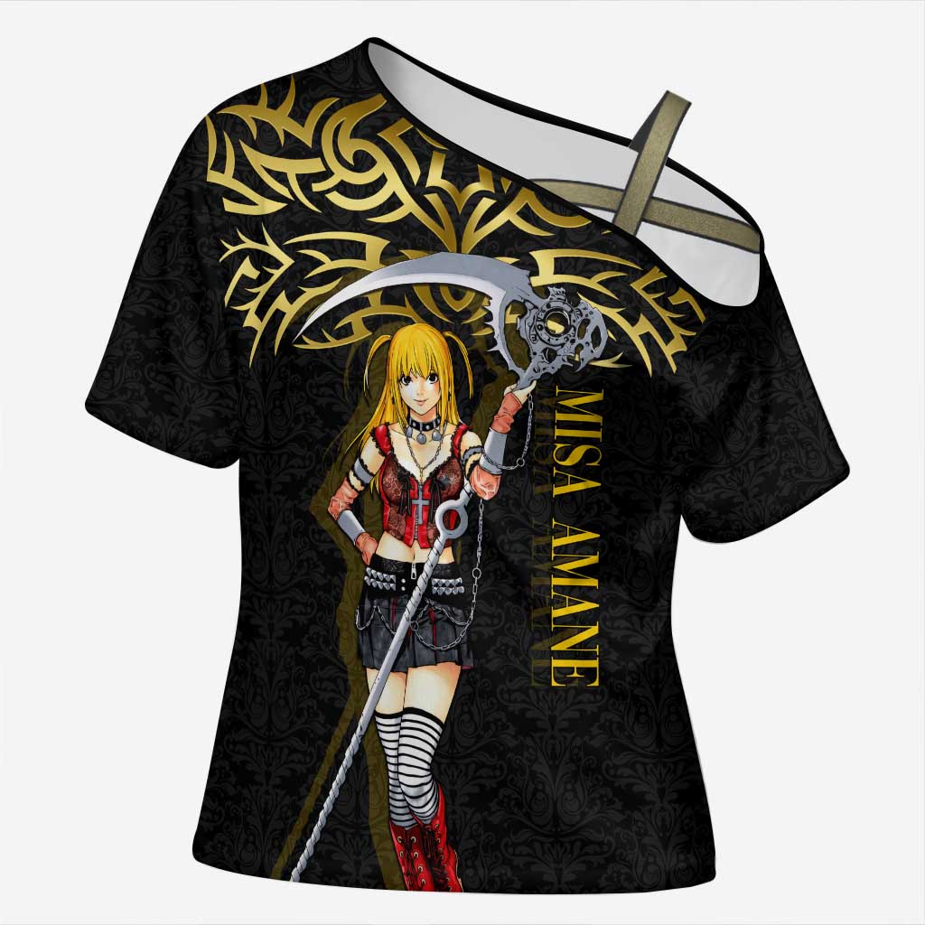 Misa Amane Death Note Cross Shoulder Shirt Misa Amane from Death Note - Dark Diva with a Blade