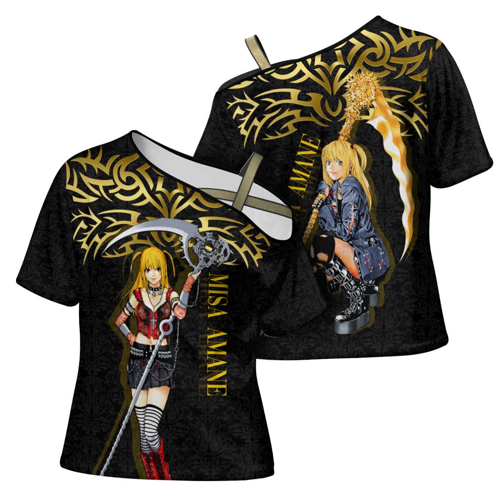 Misa Amane Death Note Cross Shoulder Shirt Misa Amane from Death Note - Dark Diva with a Blade