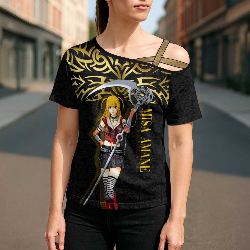 Misa Amane Death Note Cross Shoulder Shirt Misa Amane from Death Note - Dark Diva with a Blade
