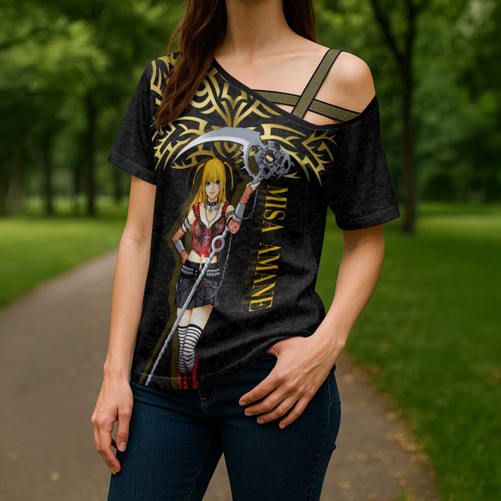 Misa Amane Death Note Cross Shoulder Shirt Misa Amane from Death Note - Dark Diva with a Blade
