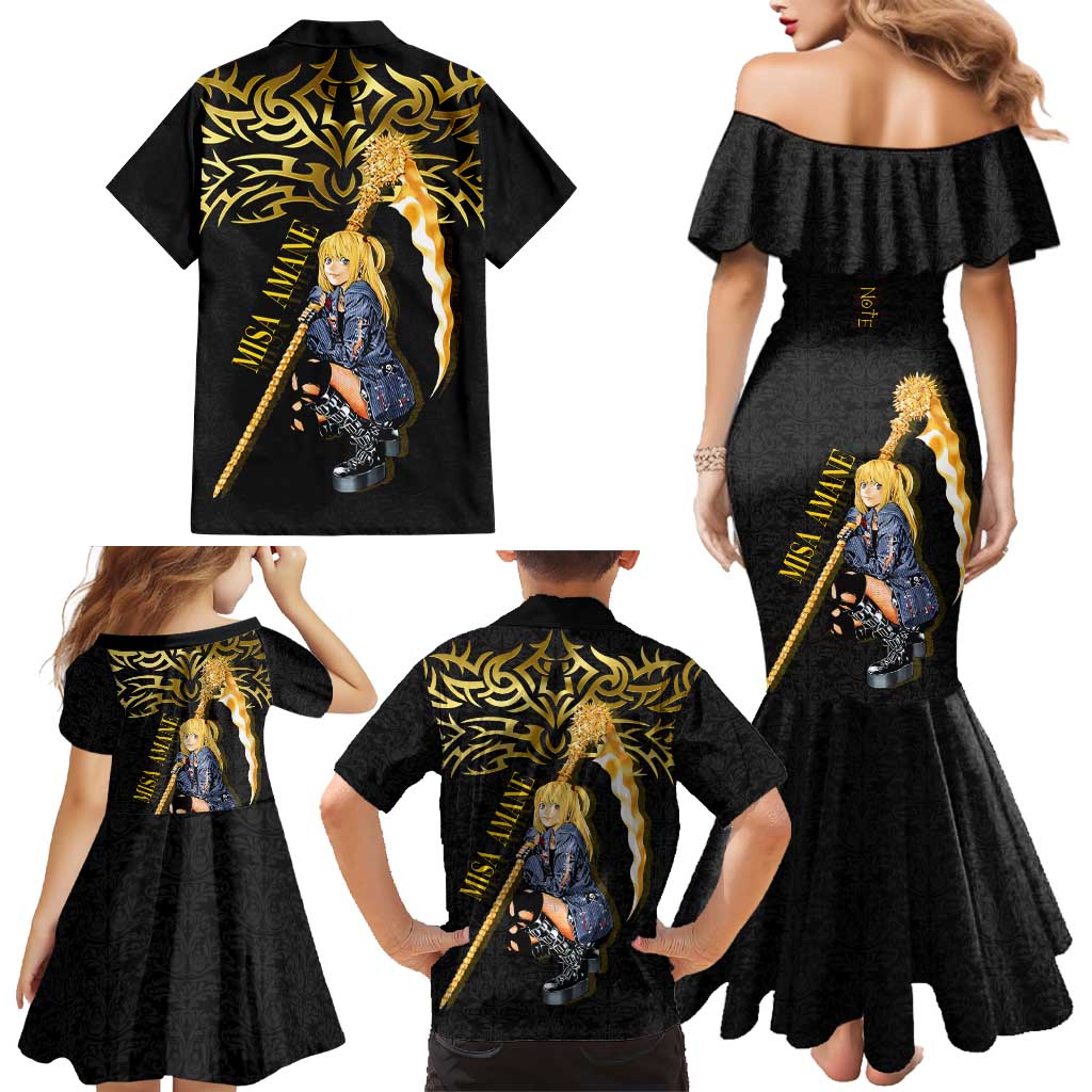 Misa Amane Death Note Family Matching Mermaid Dress and Hawaiian Shirt Misa Amane from Death Note - Dark Diva with a Blade