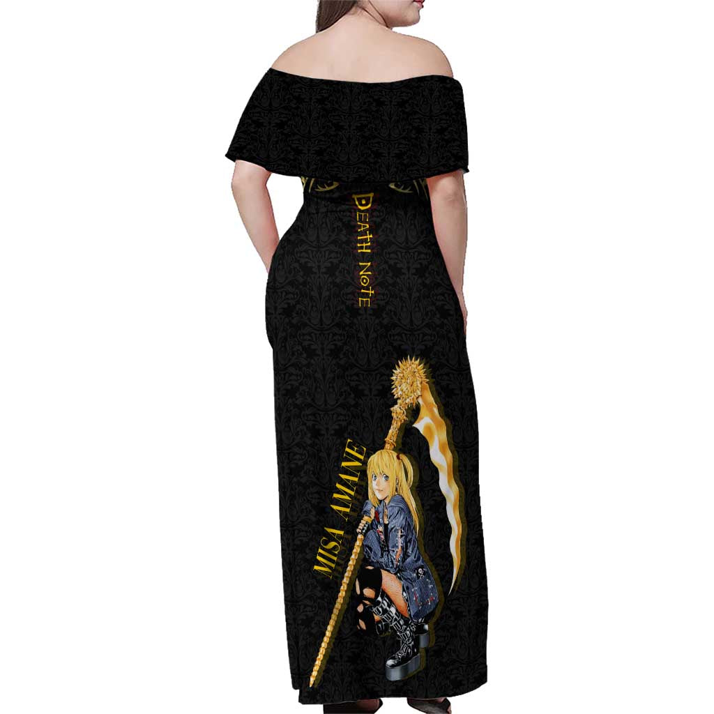 Misa Amane Death Note Family Matching Off Shoulder Maxi Dress and Hawaiian Shirt Misa Amane from Death Note - Dark Diva with a Blade