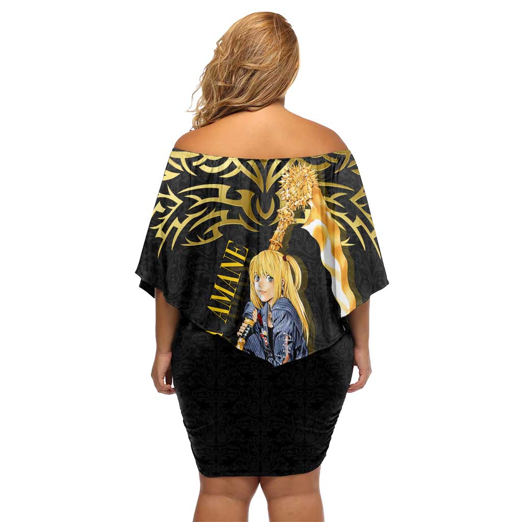 Misa Amane Death Note Family Matching Off Shoulder Short Dress and Hawaiian Shirt Misa Amane from Death Note - Dark Diva with a Blade