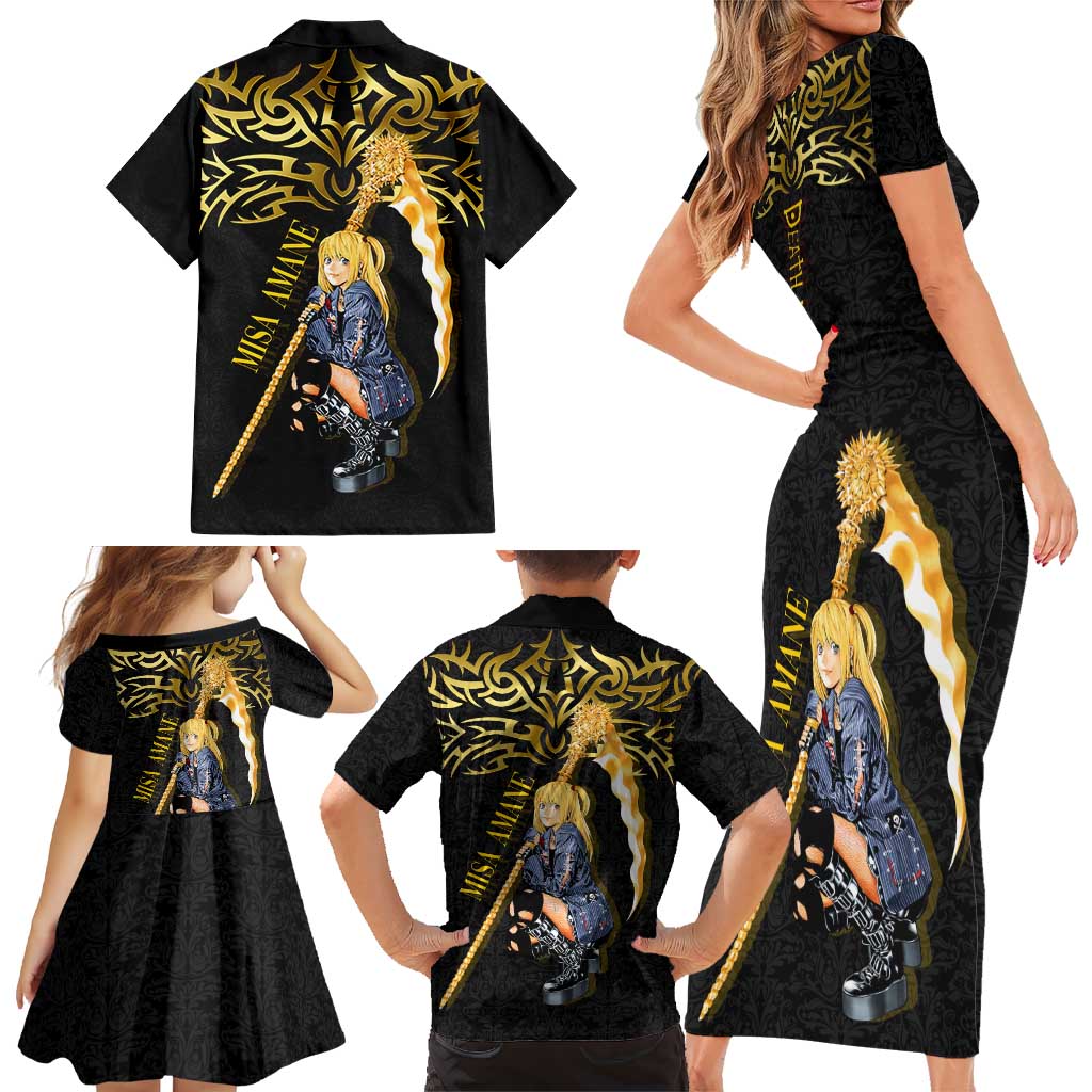 Misa Amane Death Note Family Matching Short Sleeve Bodycon Dress and Hawaiian Shirt Misa Amane from Death Note - Dark Diva with a Blade