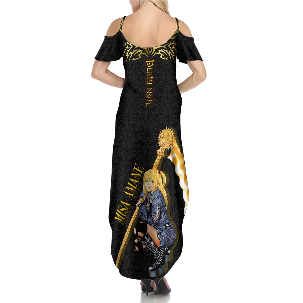 Misa Amane Death Note Family Matching Summer Maxi Dress and Hawaiian Shirt Misa Amane from Death Note - Dark Diva with a Blade