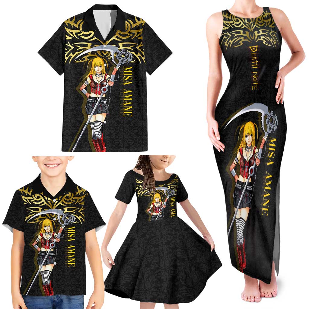 Misa Amane Death Note Family Matching Tank Maxi Dress and Hawaiian Shirt Misa Amane from Death Note - Dark Diva with a Blade