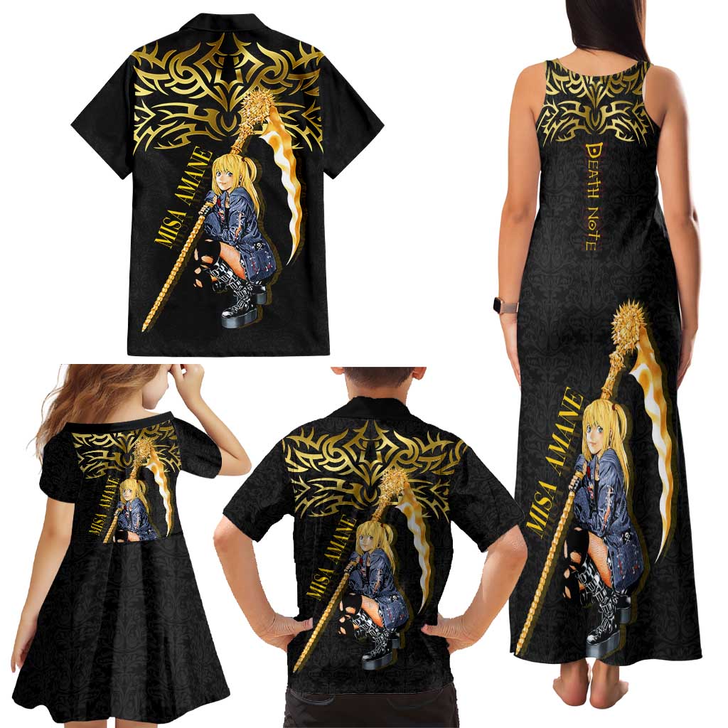 Misa Amane Death Note Family Matching Tank Maxi Dress and Hawaiian Shirt Misa Amane from Death Note - Dark Diva with a Blade