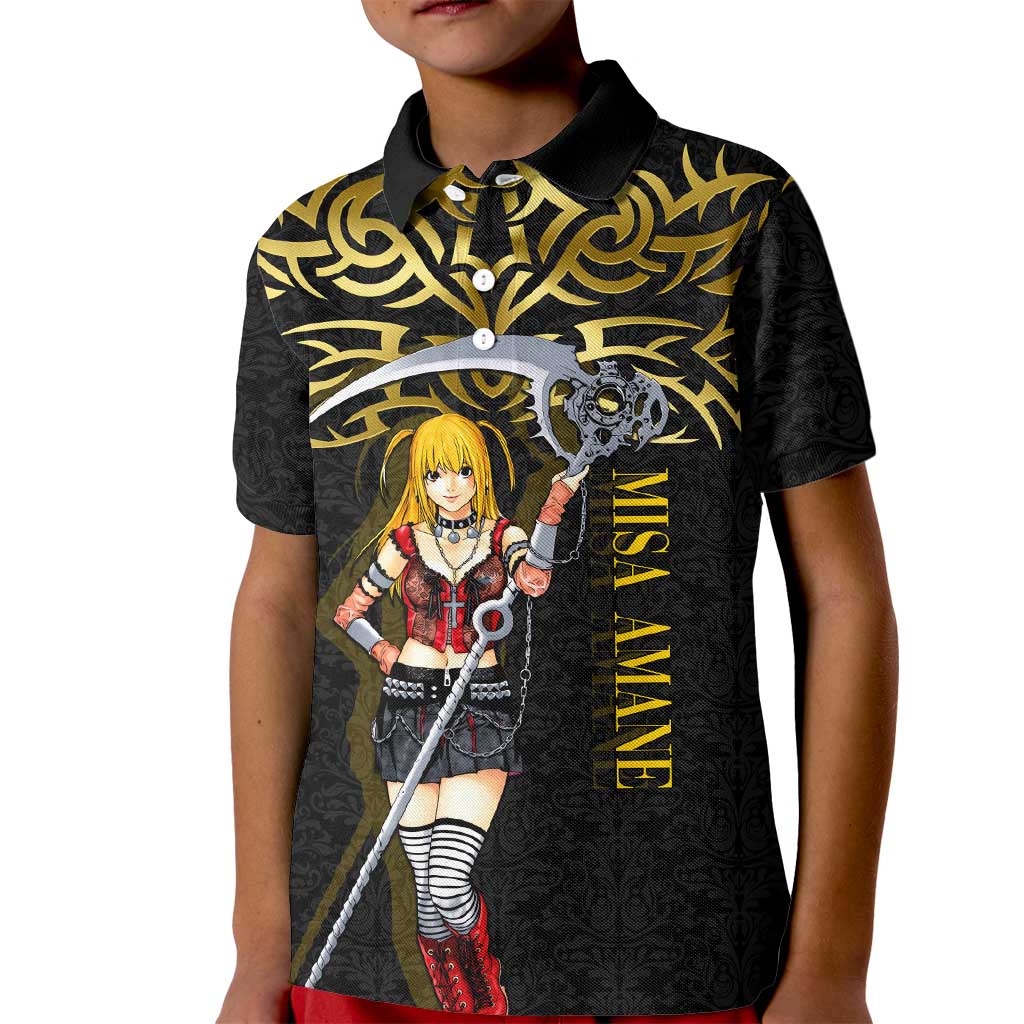Misa Amane Death Note Kid Polo Shirt Misa Amane from Death Note - Dark Diva with a Blade