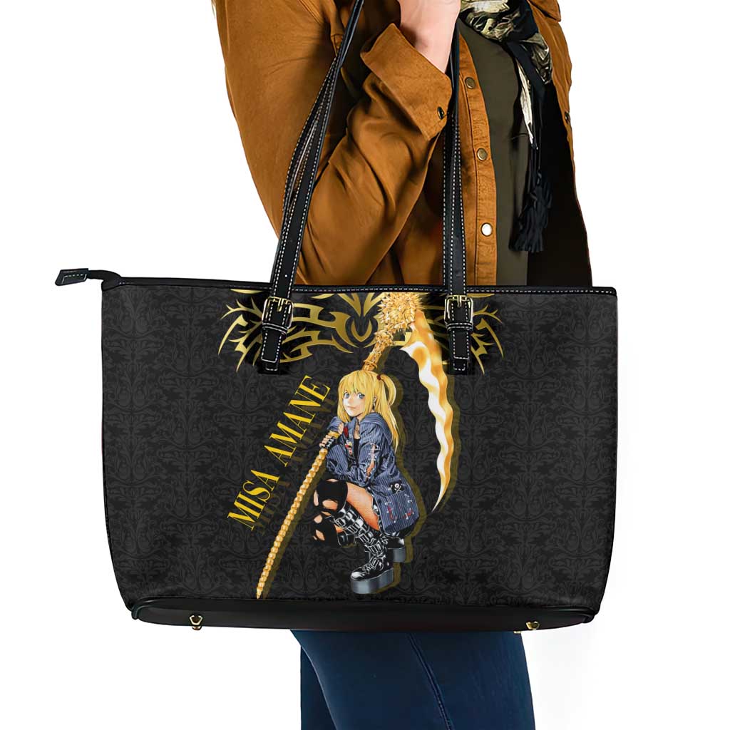 Misa Amane Death Note Leather Tote Bag Misa Amane from Death Note - Dark Diva with a Blade