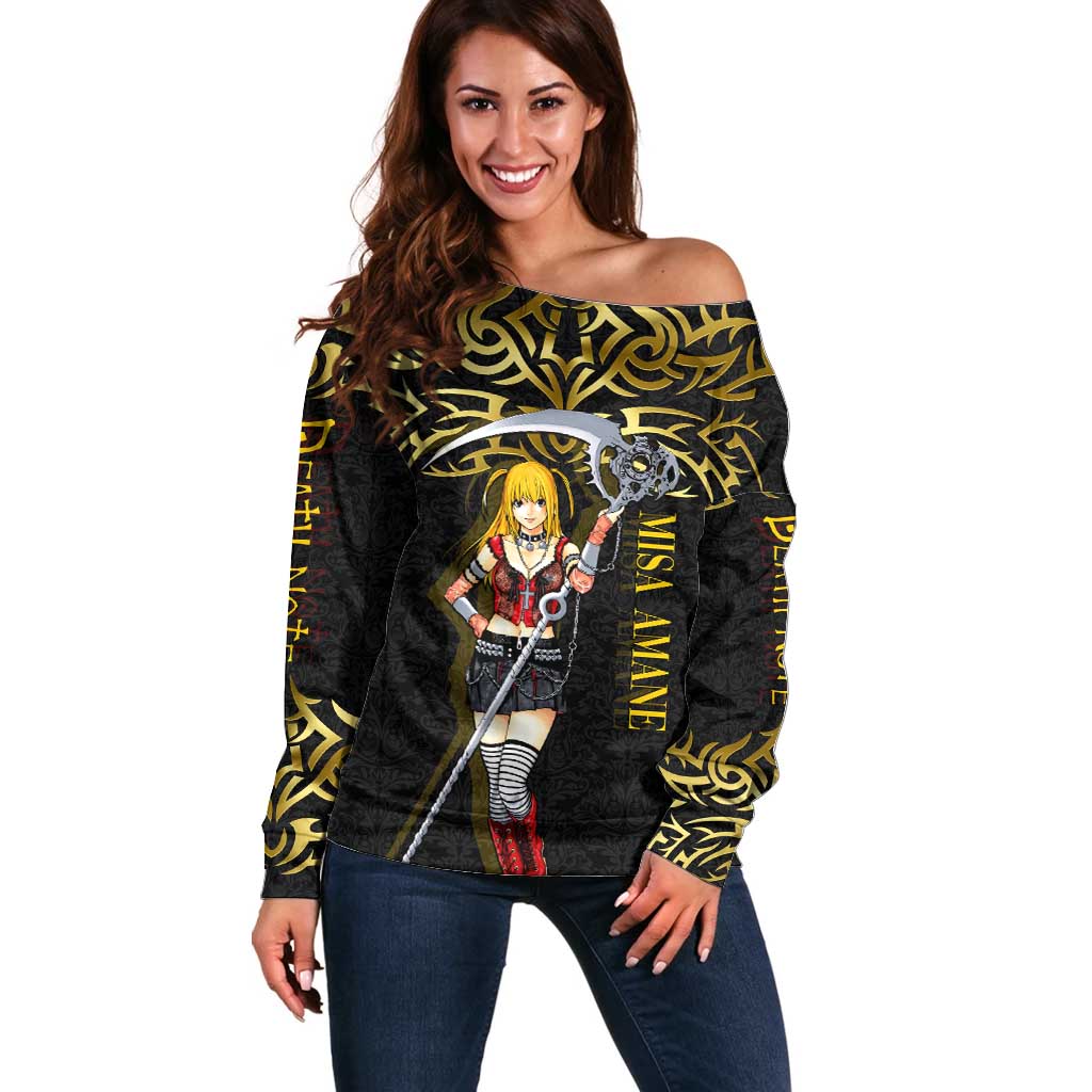 Misa Amane Death Note Off Shoulder Sweater Misa Amane from Death Note - Dark Diva with a Blade