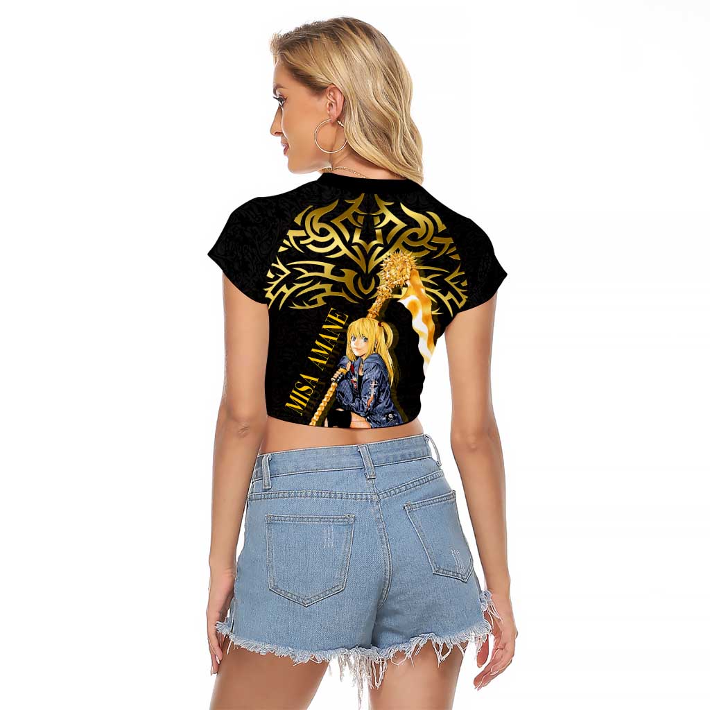 Misa Amane Death Note Raglan Cropped T Shirt Misa Amane from Death Note - Dark Diva with a Blade