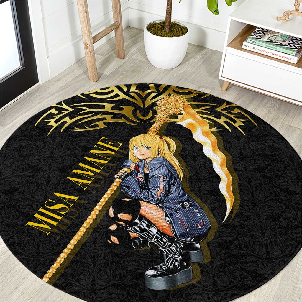Misa Amane Death Note Round Carpet Misa Amane from Death Note - Dark Diva with a Blade
