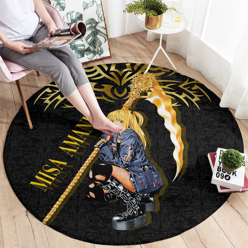 Misa Amane Death Note Round Carpet Misa Amane from Death Note - Dark Diva with a Blade