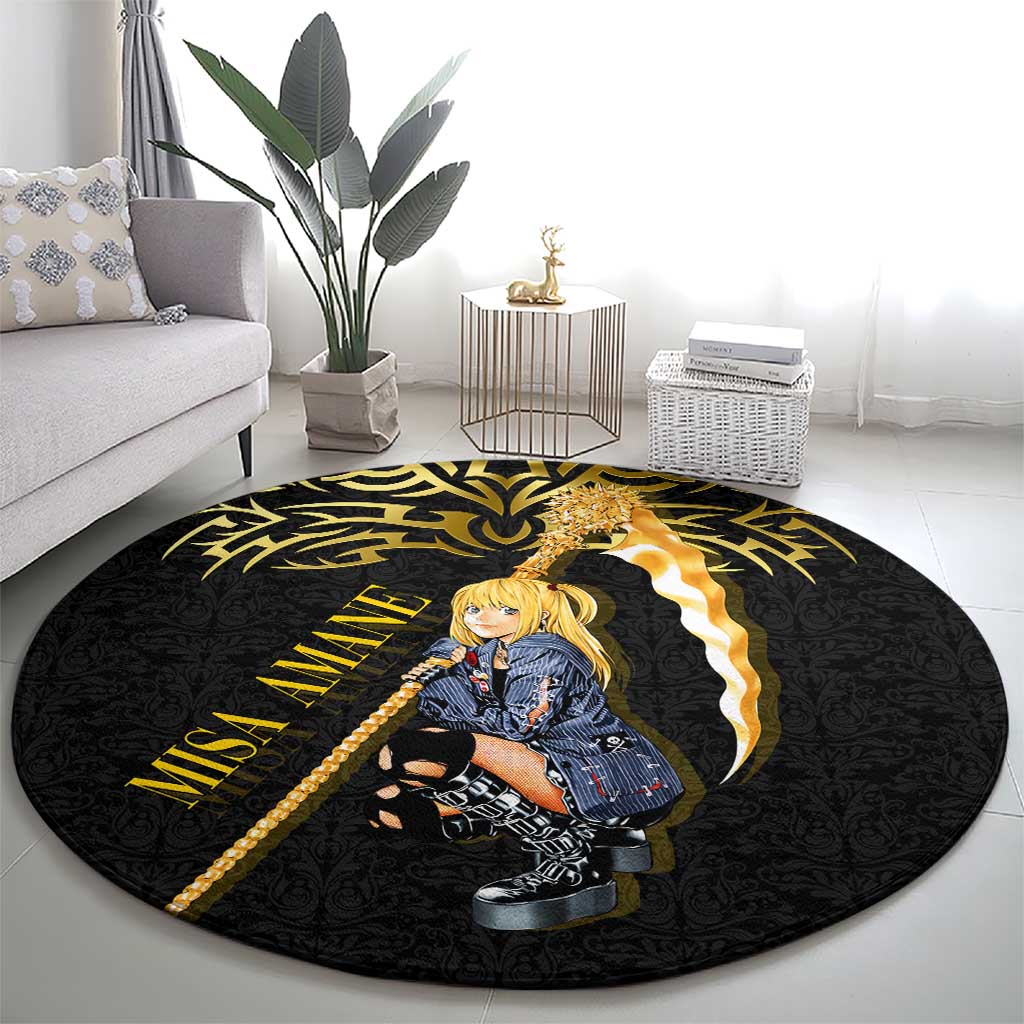 Misa Amane Death Note Round Carpet Misa Amane from Death Note - Dark Diva with a Blade