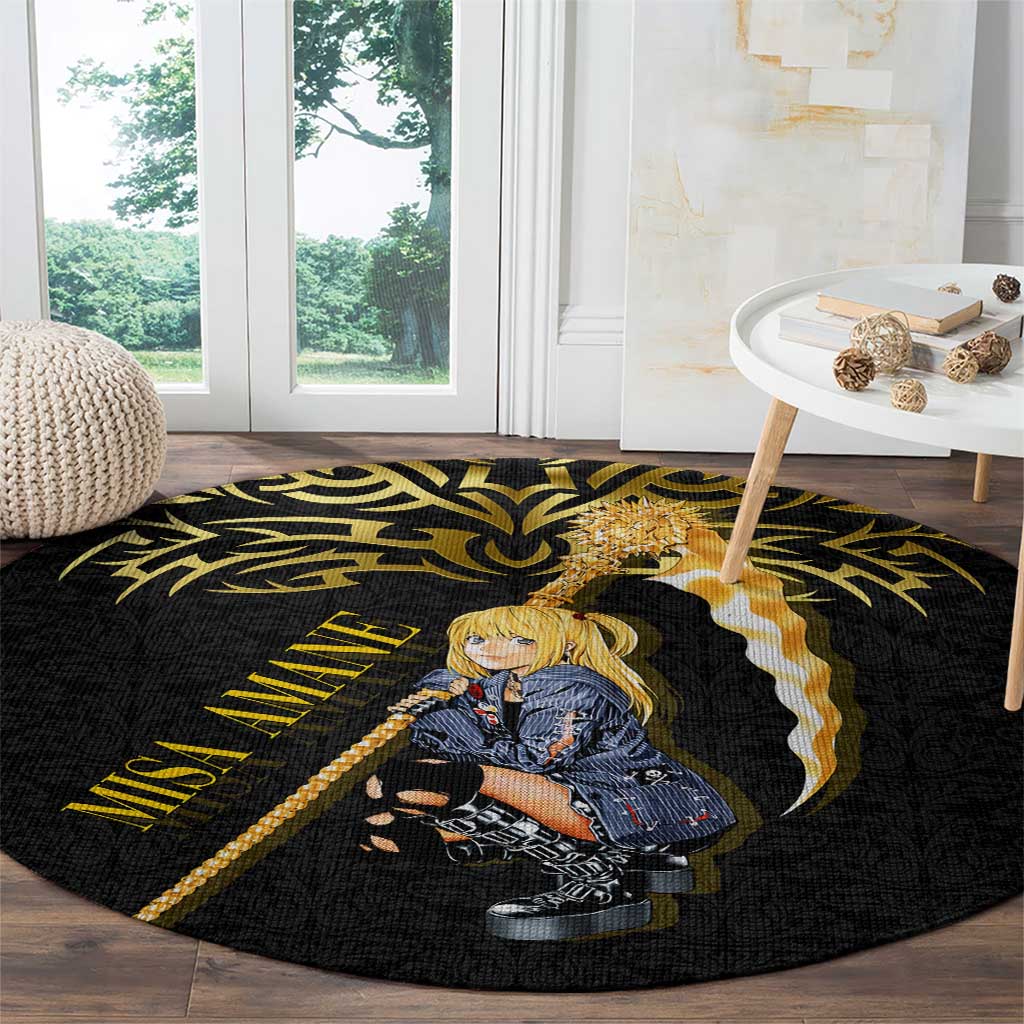 Misa Amane Death Note Round Carpet Misa Amane from Death Note - Dark Diva with a Blade