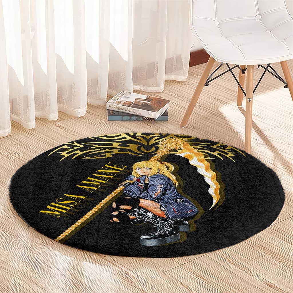 Misa Amane Death Note Round Carpet Misa Amane from Death Note - Dark Diva with a Blade