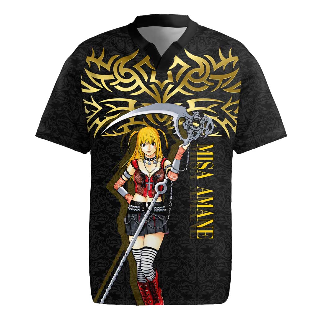 Misa Amane Death Note Rugby Jersey Misa Amane from Death Note - Dark Diva with a Blade