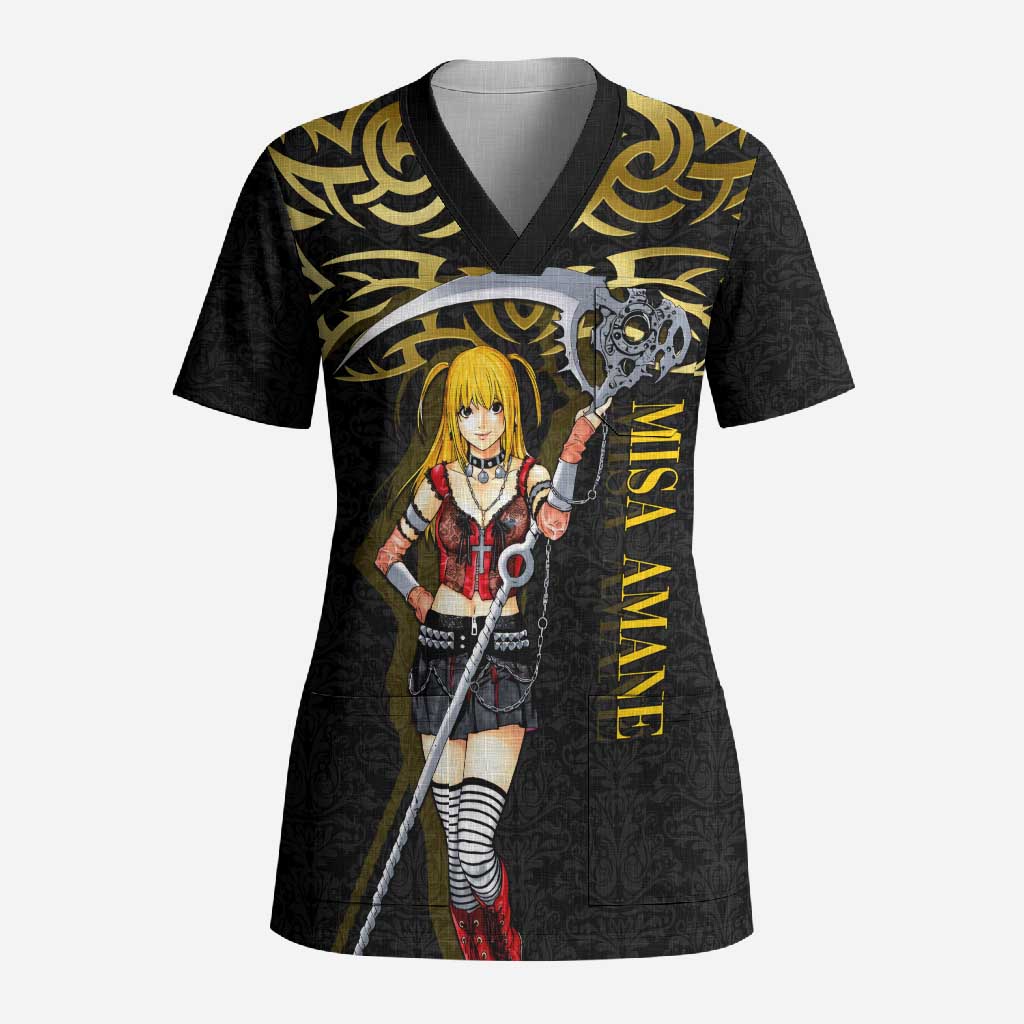 Misa Amane Death Note Scrub Top Misa Amane from Death Note - Dark Diva with a Blade
