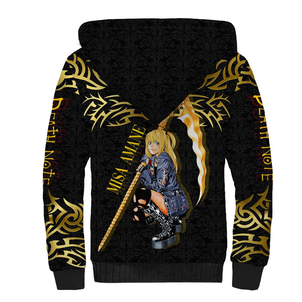 Misa Amane Death Note Sherpa Hoodie Misa Amane from Death Note - Dark Diva with a Blade