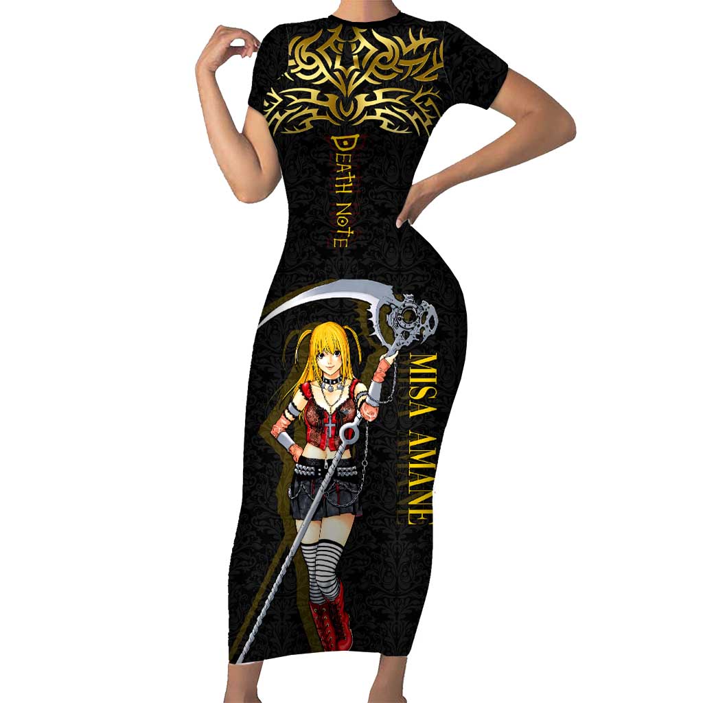 Misa Amane Death Note Short Sleeve Bodycon Dress Misa Amane from Death Note - Dark Diva with a Blade