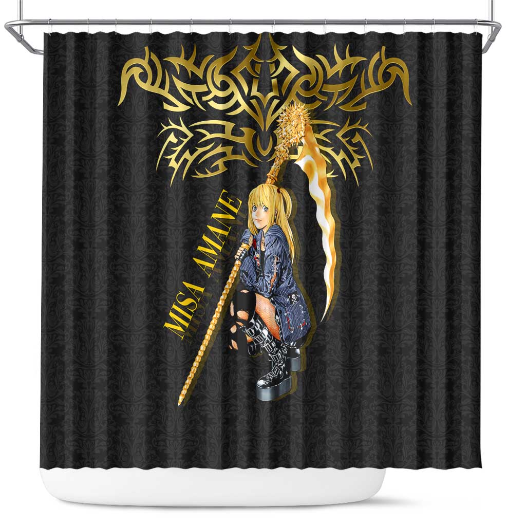 Misa Amane Death Note Shower Curtain Misa Amane from Death Note - Dark Diva with a Blade