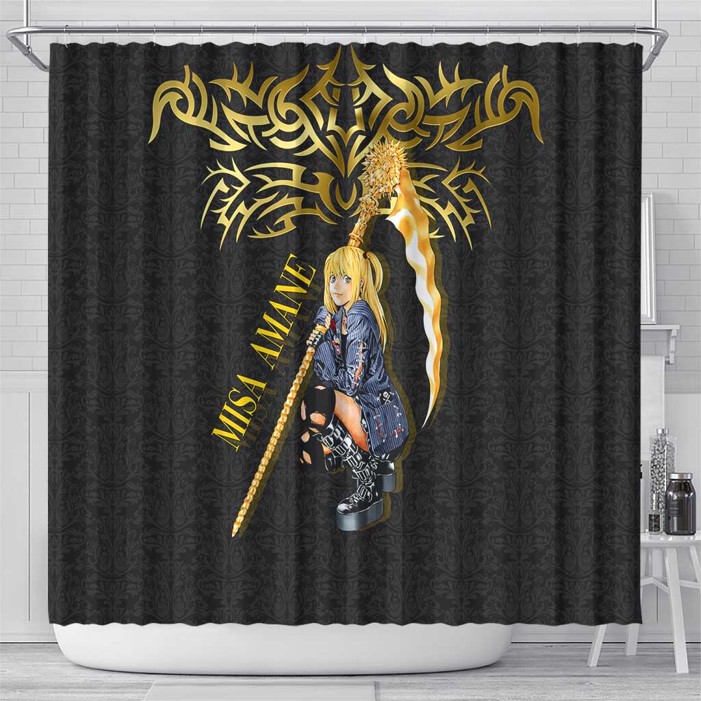 Misa Amane Death Note Shower Curtain Misa Amane from Death Note - Dark Diva with a Blade