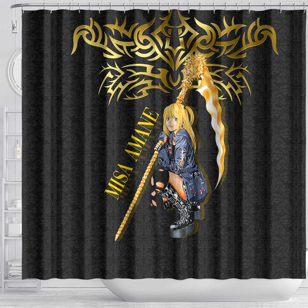 Misa Amane Death Note Shower Curtain Misa Amane from Death Note - Dark Diva with a Blade