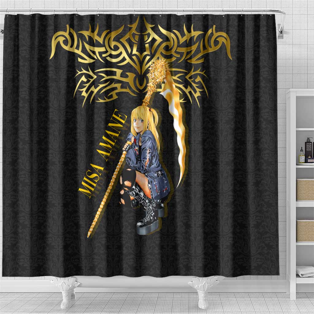 Misa Amane Death Note Shower Curtain Misa Amane from Death Note - Dark Diva with a Blade