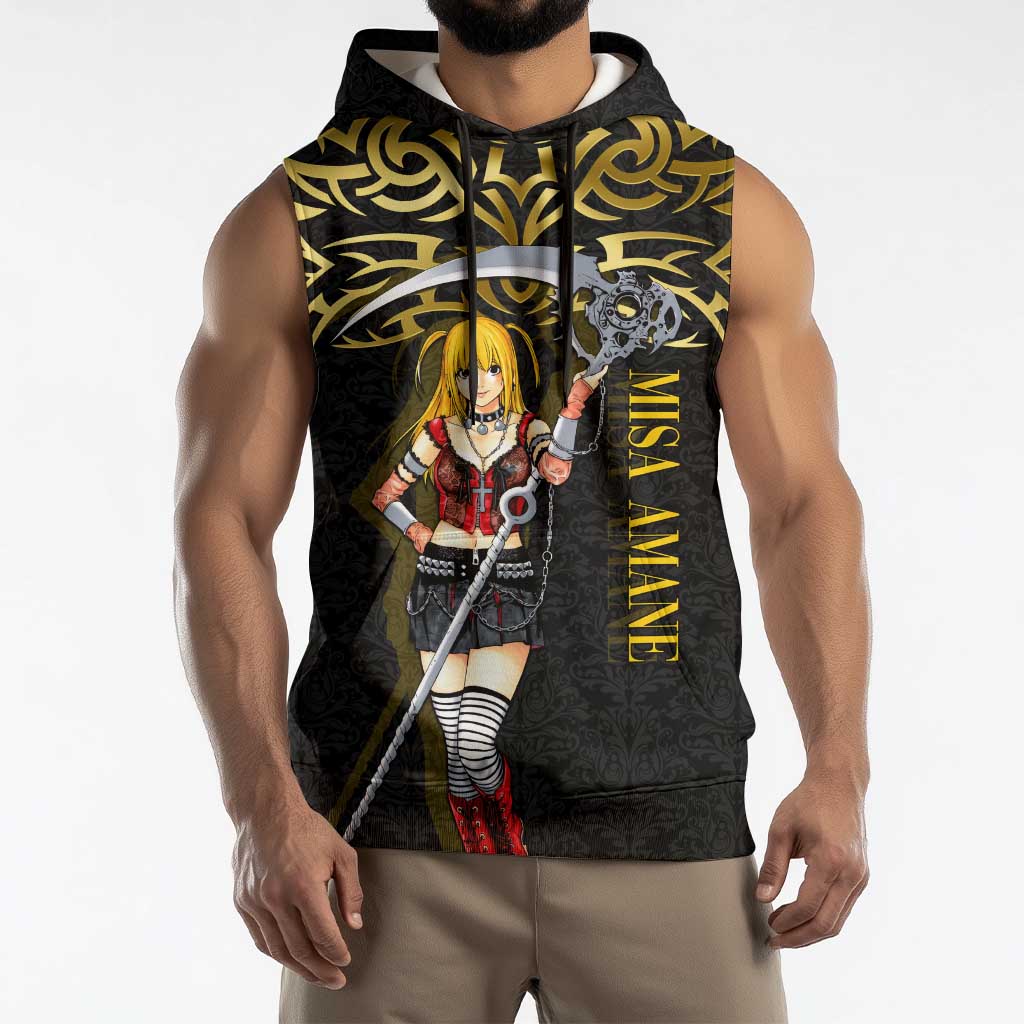 Misa Amane Death Note Sleeveless Hoodie Misa Amane from Death Note - Dark Diva with a Blade