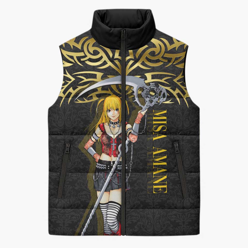 Misa Amane Death Note Sleeveless Puffer Jacket Misa Amane from Death Note - Dark Diva with a Blade