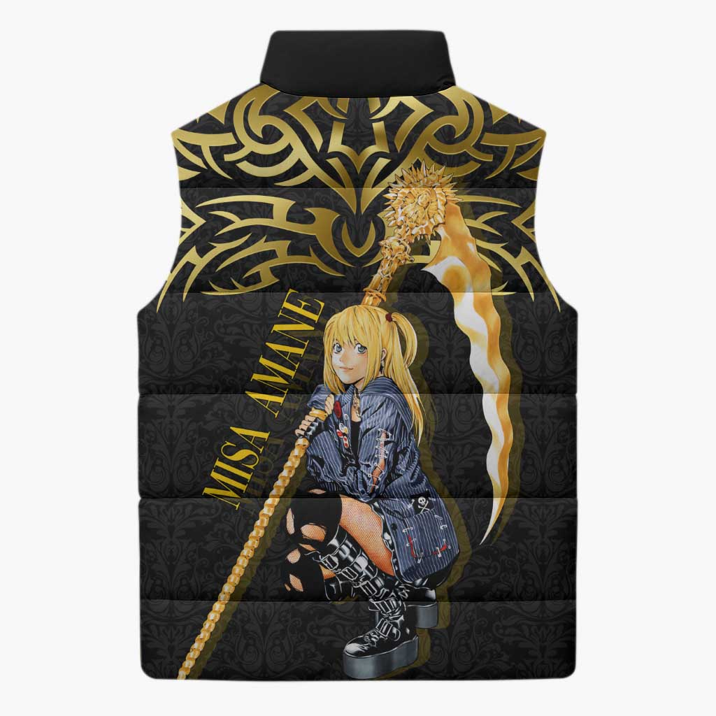 Misa Amane Death Note Sleeveless Puffer Jacket Misa Amane from Death Note - Dark Diva with a Blade