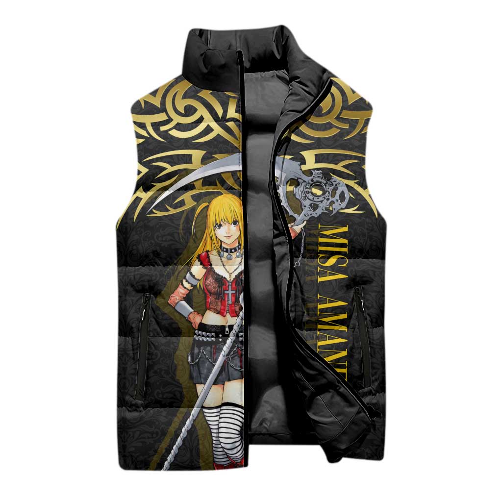 Misa Amane Death Note Sleeveless Puffer Jacket Misa Amane from Death Note - Dark Diva with a Blade
