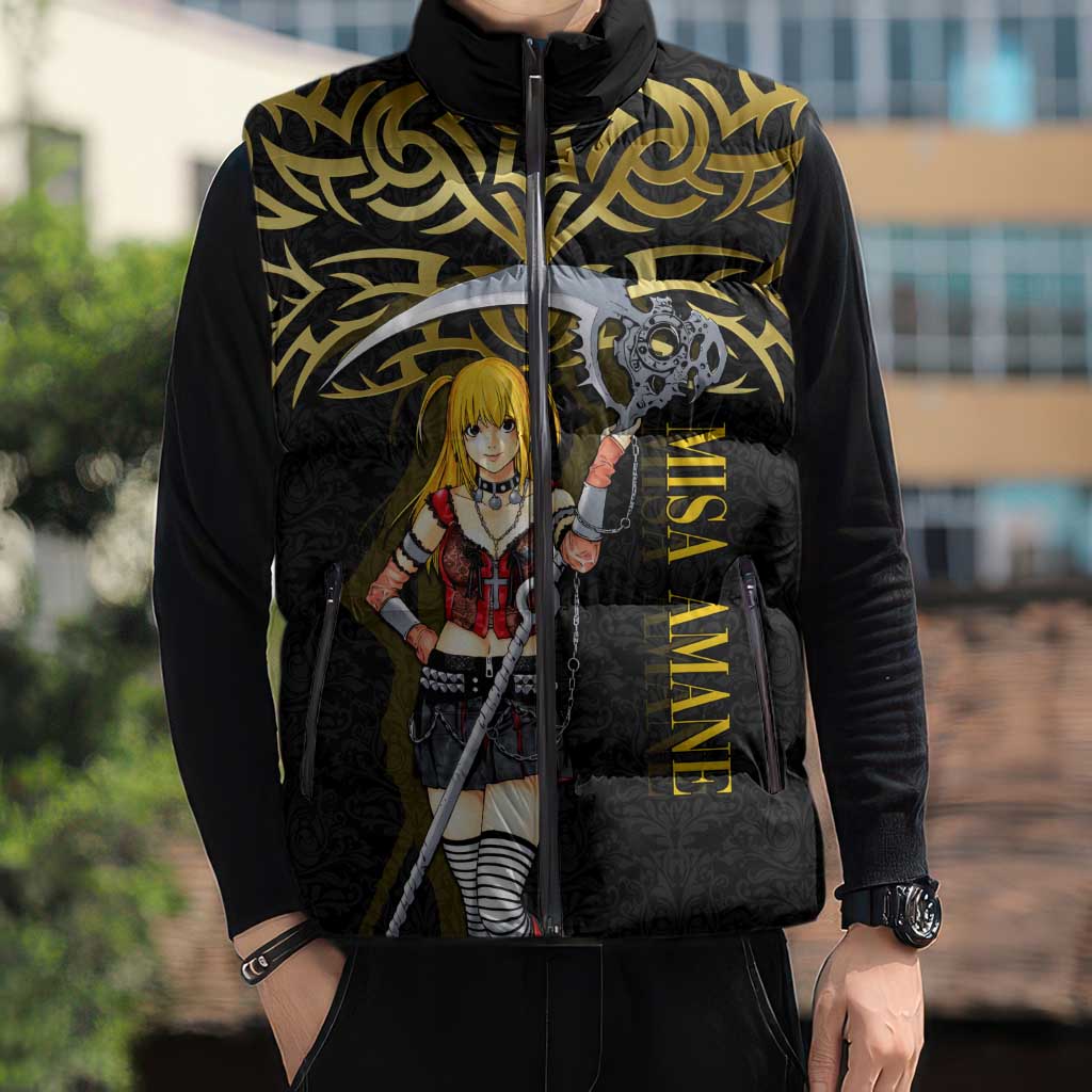 Misa Amane Death Note Sleeveless Puffer Jacket Misa Amane from Death Note - Dark Diva with a Blade