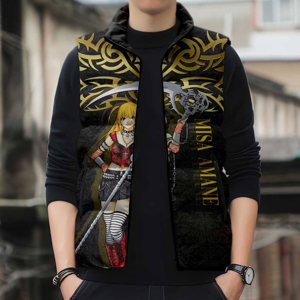 Misa Amane Death Note Sleeveless Puffer Jacket Misa Amane from Death Note - Dark Diva with a Blade